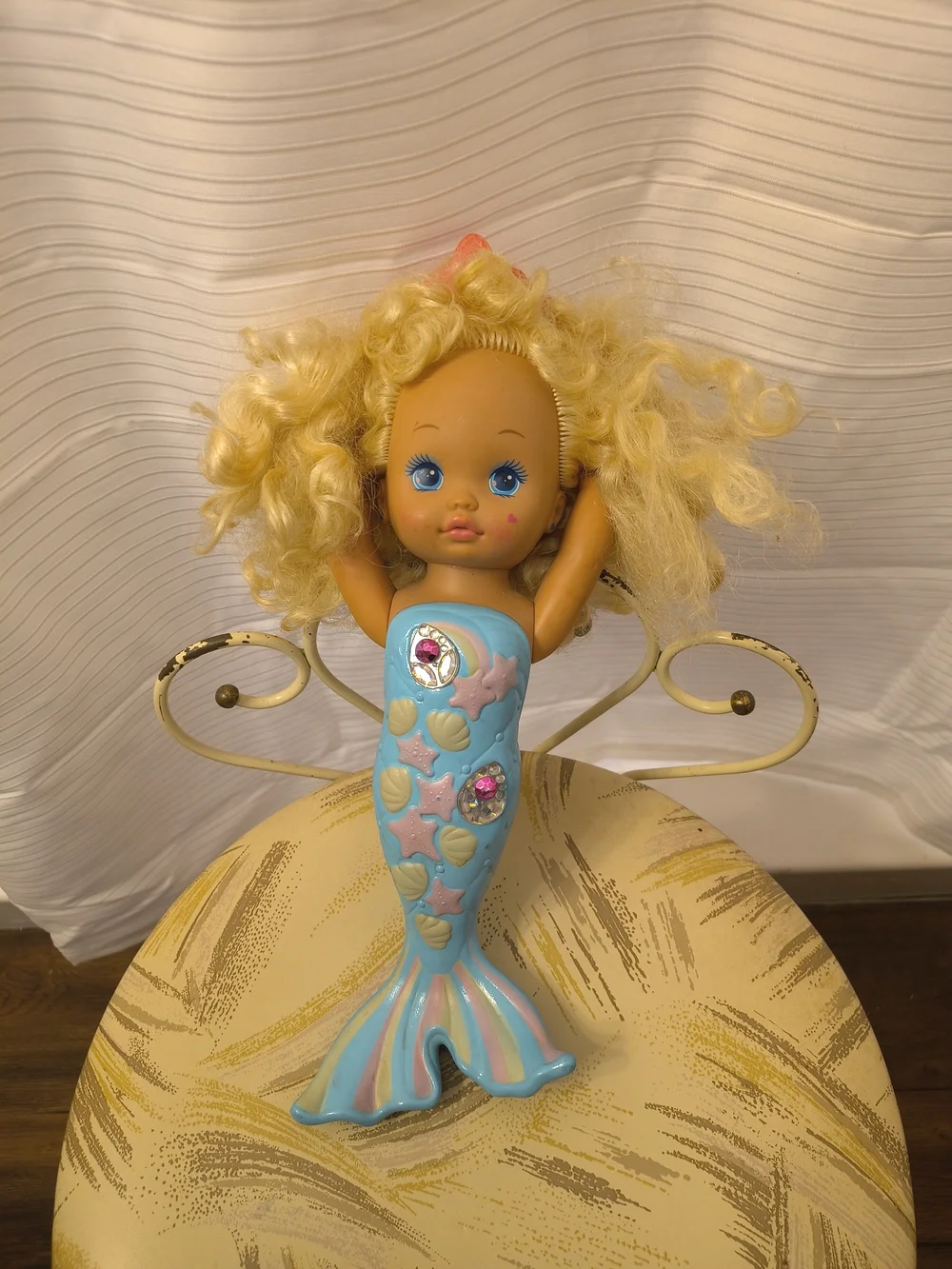 Vintage Collectible Mattel Singing Mermaid Blue and Pink Mermaid Doll